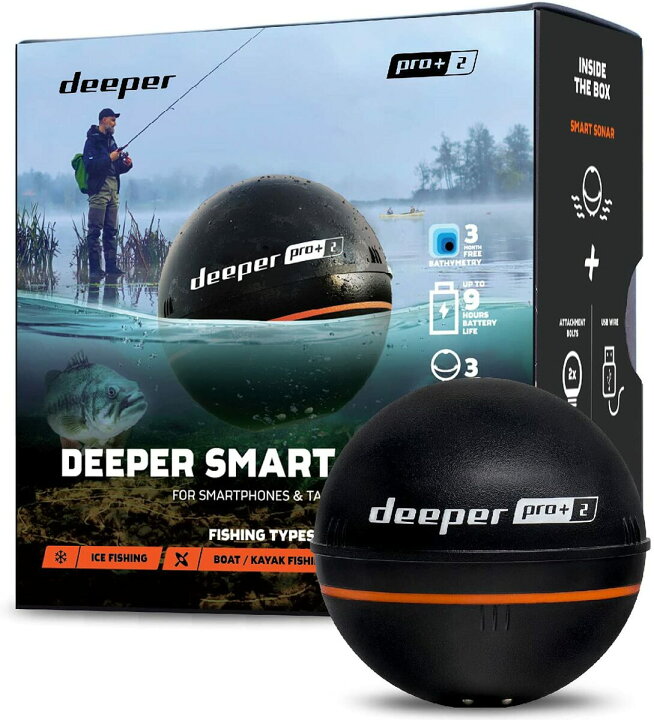 楽天市場】Deeper PRO+ 2 ワイヤレススマート魚群探知機【送料無料  