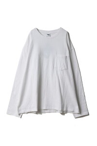 BAGGY TEE L/S COTTON HEAVY JERSEY-WHITE(F272100C) First Down -Men-(�t�@�[�X�g�E�_�E��)