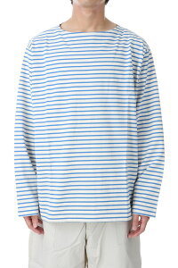 �yP5�{�zORGANIC COTTON BORDER BASQUE SHIRT - BLUE (GL68882) Gold(�S�[���h)