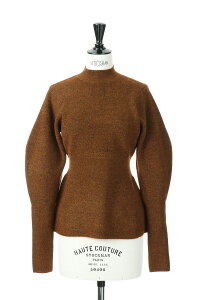Puffsleeve Peplum Knit -BROWN(12220530)Todayful(�g�D�f�C�t��)