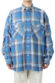 【30%OFF】TECH ELBOW PATCH WORK SHIRTS FLANNEL - BLUE CHECK (BE-87023) DAIWA PIER39(ダイワ ピア39)