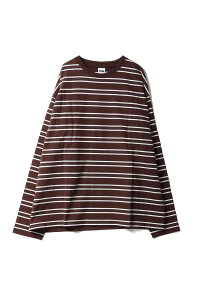 BAGGY TEE L/S COTTON BORDER JERSEY -BROWN(F471001) [BP] First Down -Men-(�t�@�[�X�g�E�_�E��)First Down