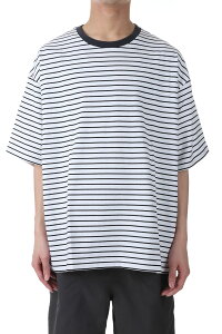 BAGGY TEE S/S COTTON BORDER JERSEY -BLACK(F401002) [BP] First Down -Men-(�t�@�[�X�g�E�_�E��)First Down