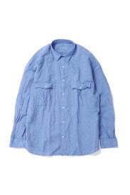 ROLL UP LINEN COTTON SHIRT / CANCLINI-BLUE-(PC-016-2765) Porter Classic(ポータークラシック)