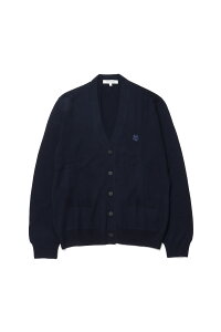 BOLD FOX HEAD PATCH REGULAR CARDIGAN - INK BLUE(MM00509KT1036) Maison Kitsune -Men-(���]���L�c�l)