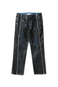 �yP10�{�zLEATHER COATING DENIM ZIP PANTS - BLACK (25SS13PT302) doublet(�_�u���b�g)