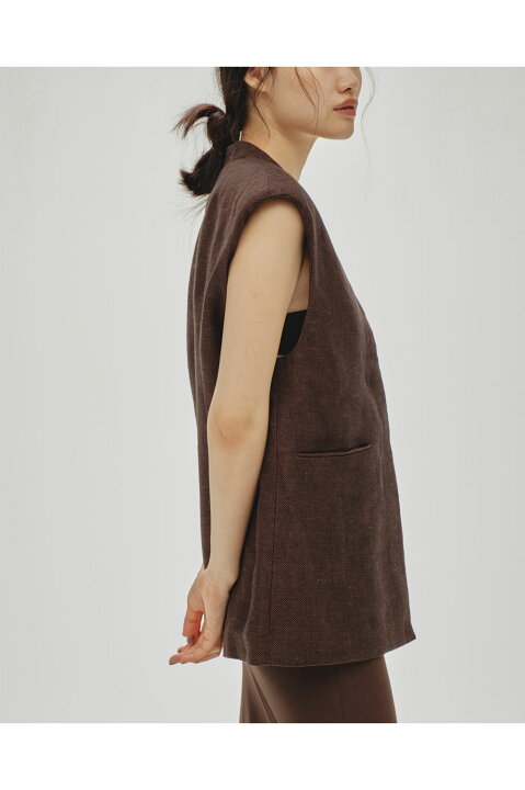 楽天市場】Linen Over Vest - CHOCOLATE (12510107) Todayful(トゥデイ 