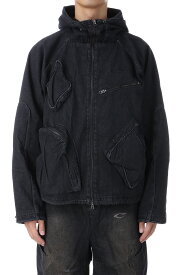 【P2倍】CPG RHOMBUS POCKET FADE DENIM JACKET - BLACK (25AW-CPG-02 / FS1881) F-LAGSTUF-F(フラグスタフ)