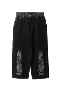 �yP10�{�zFLOCKED DEINM EMBROIDERED PANTS - BLACK (25AW20PT325) doublet(�_�u���b�g)