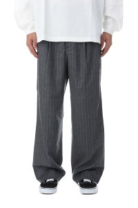 WOOL 2 TUCK TROUSERS - GRAY STRIPE (253�|60507) Universal Products(���j�o�[�T���v���_�N�c)