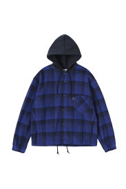【P5倍】Flannel Hoodie - Blue / Black (SD25F-SH05) SEDAN ALL PURPOSE(セダン オール パーパス)