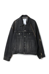 �yP10�{�zFILLETED ZIP DENIM JACKET - BLACK (26SS08BL241) doublet(�_�u���b�g)