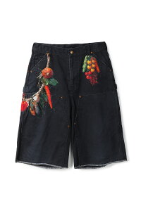 �yP10�{�zVEGETABLE EMBROIDERY CUT-OFF PANTS - BLACK (26SS19PT350) doublet(�_�u���b�g)
