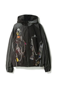 �yP10�{�zEMBROIDERED CHAIN TRACK JACKET - CHACOAL (26SS22BL252) doublet(�_�u���b�g)