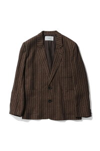 Boyfriend Stripe Linen Jacket - BROWN (12610108) Todayful(�g�D�f�C�t��)