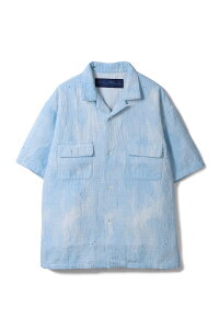 PAINTED SASHIKO WATERCOLOR KAIKIN SHIRT / LIGHT BLUE (PC-059-3821) Porter Classic(�|�[�^�[�N���V�b�N)