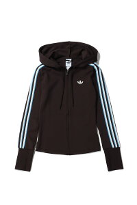 HOODED TREFOIL ZIP TOP - AURORA COFFEE (RC2605OW011) adidas Originals -Women-(�A�f�B�_�X�I���W�i���X)