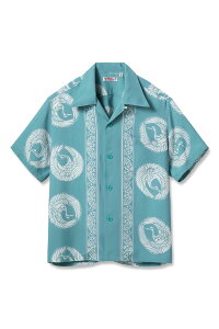 ORIENTAL BORDER S/S RAYON HAWAIIAN SHIRT - BLUE (SS39629) SUN SURF(�T���T�[�t)