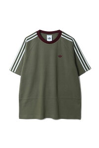 BRITCORE SHORT-SLEEVE RINGER T-SHIRT - OLIVE STRATA S23 AETE (RC2604OM007) adidas Originals(�A�f�B�_�X�I���W�i���X)