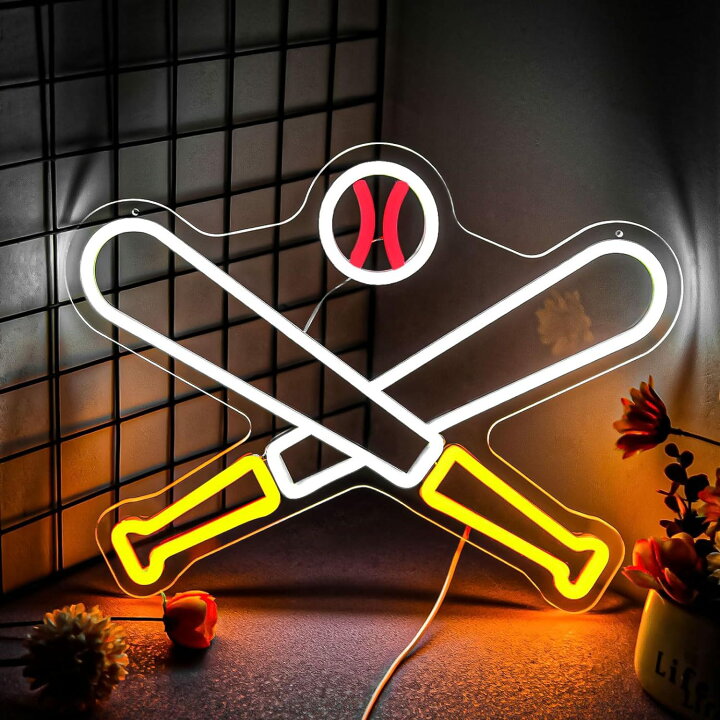 楽天市場】ネオンサイン 野球 多階段調光可 スポーツ LED 体育館 野球 ネオン管野球  NEON SIGNO スポーツ観戦 オリジナルインテリア