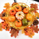 ハロウィン かぼちゃ 50PCS ハロウィン飾り ミニ かぼちゃ 偽パンプキン 松ぼっくり どんぐり 紅葉 組み合わせ ハロウ…