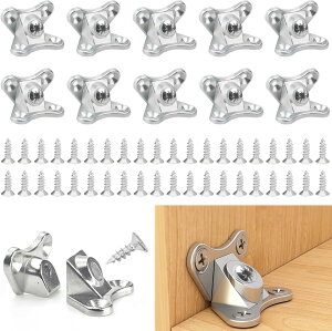 蝶の形 アングル 家具用のブラケット 【10個】補強金具 L字アングルブラケット 蝶の形 取り外し可能 コーナー 亜鉛合金 棚受け金具 家具コーナーコネクタ 接合金具 家具棚L字型直角鉄製ブ