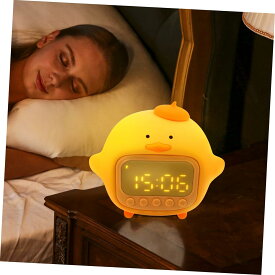 1 セット ハグダック目覚まし時計 パラデムジェのインテリア ナイトライト ベッドサイドライト シェイプルームランプ 学生 多機能 小さな卓上時計 シリカゲル