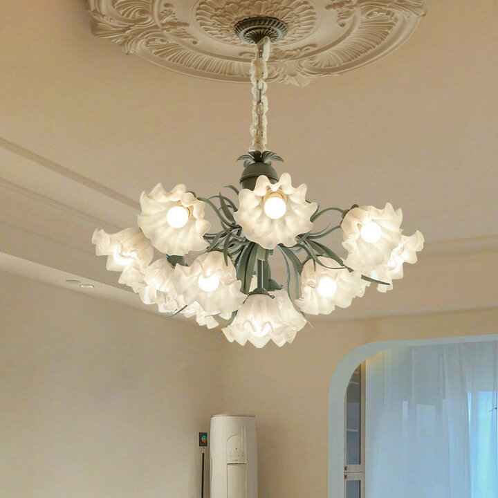 楽天市場】ダイニングルーム用吊り下げランプ スズランの花のデザイン 