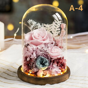 プリザード フラワー 枯れない花 お花 誕生日 花 ギフト 薔薇 ドライフラワー フラワー ギフトガラスドーム LEDライト 手作りのお花 誕生日女友達 母の日感謝お年寄りへの敬意記念日プレゼ