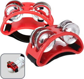 フットタンバリン フットパーカッション 足タンバリン カホン アコースティック フットベル 演奏 楽器 カラオケ 盛り上げ 2個