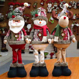 動物ぬいぐるみ クリスマス 人形 おもちゃ 装飾品 クリスマス立ち人形 おもちゃ サンタクロース スノーマン トナカイ ぬいぐるみ 人形 クリスマスツリー ぶら下げ 装飾人形 ホームテーブル ウィンドウ 装飾