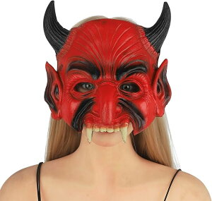 悪魔 コスプレ マスク ハロウィン 仮面 鬼の面 怖い 悪魔 妖怪 鬼 幽霊 アニマルマスク コスチューム パーティー イベント 変装 仮装大会 学園祭 文化祭 お祭り 赤い幽霊のマスク