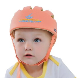 オレンジ 洗エルメット 洗える スポンジ ヘルメット ベビー 幼児 用 可愛い 綿100％ 可愛い お洒落 清潔 帽子