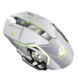無線マウス 充電式 ホワイト ワイヤレスマウス 静音 ゲーミングマウス 3DPIモード 省エネ 2.4GHz 光学式 高感度 7色LEDライト