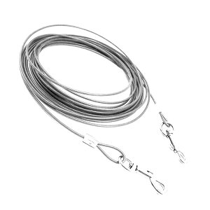 3M ロングリード ホワイト 犬 係留 リード ランナーケーブル ワイヤー ロープ 繋留器具 しつけ用 小型 中型 大型 犬用