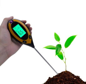 デジタル土壌酸度計4-in-1土壌照度/水分含有量/温度測定 土壌テスター PHテスター 土壌測定器 多機能 農業 簡易型 屋内/屋外PHメーター (四合一)