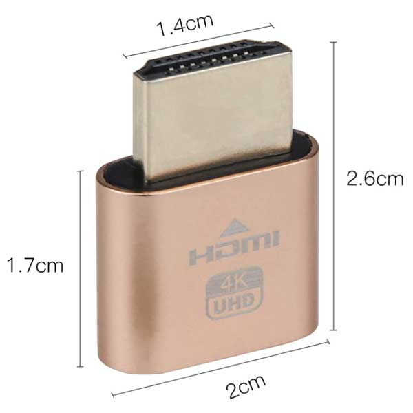 HDMIダミープラグ　2個　HDMI　プラグアンドプレイ　仮想　送料無料　ディスプレイ　リモートワーク　ディスプレイ　4K　@60Hz　バーチャル　モニター　プロジェクター　低消費電力　熱なし　コンパクト　携帯便利