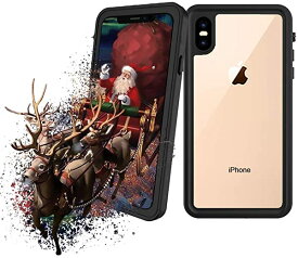 iPhone Xs 防水ケース iPhone X 防水ケース 耐衝撃 頑丈 防雪 防塵 完全防水 アイフォン アイホン X XS IP68米軍MIL規格 無線充 ...