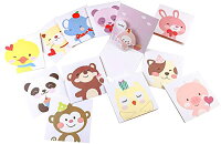 かわいいメッセージカード12種類12枚セット動物3D立体カード子供誕生日の招待状感謝カード感謝状バースデーカードギ...