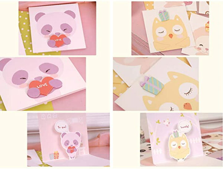 人気デザイナー かわいい メッセージカード 12種類 12枚セット 動物 3d立体カード 子供 誕生日の招待状 感謝カード 感謝状 バースデーカード ギフト Shipsctc Org