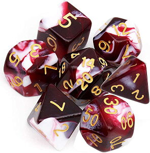 �_�C�X �T�C�R�� ���ʑ� 16mm D20 D12 D10 D8 D6 D4 Dungeons and Dragons DND TRPG MTG �Ȃǃe�[�u���Q�[���p (7�� ���b�h �z���C�g)