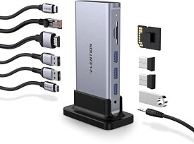 縦置き USB C ドッキングステーション 11in1 4K@60Hz HDMI USB3.0 ギガビットイーサネット Micro SD/SDカードリーダー 有線LAN PD対応 最大100W 3.5mmミニジャック USB Type C Dock MacBook Pro 13 (2016-2020 M1) MacBo... Chromebookなどのノートパソコン ...