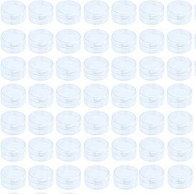 5ml 小分け丸ケース 50個セット クリームケース アクセサリーケース 化粧品用小分け容器 詰め替え容器 化粧品 クリーム リップ 容器 小物用収納ボックス クリア ネイルパーツ収納ボックス 整理 出張 旅行用品 携帯用 収納 業務用 家庭用 透明