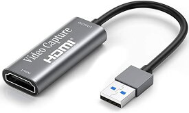 HDMI キャプチャーボード ゲームキャプチャー USB3.0 ビデオキャプチャカード 1080P60Hz ゲーム実況生配信、画面共有、録画、ライブ会議に適用 小型軽量 Nintendo Switch、Xbox One、OBS Studio対応 電源不要（アップグレードバージョン） 送料無料