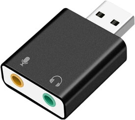 USB オーディオ変換アダプター 外付け サウンドカード USB 3.5mm ミニ ジャック ヘッドホン・マイク端子 PS4/MacBook/Mac Mini/iMac/Windows PCなど対応 ドライバー不要 送料無料