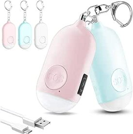 【2個セット】 防犯ブザー LEDライト付き 防犯アラーム USB充電式 大音量130dB 防水 防犯 ブザー 小学生 女の子 男の子 女性 大人 子供 ピンク＋ブルー