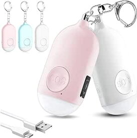 【2個セット】 防犯ブザー LEDライト付き 防犯アラーム USB充電式 大音量130dB 防水 防犯 ブザー 小学生 女の子 男の子 女性 大人 子供 ピンク＋ホワイト