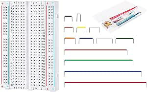 ブレッドボード 400穴 ジャンパーワイヤーセット 400タイポイント ミニブレッドボード 電子工作 arduino用 収納ケース付 (B)