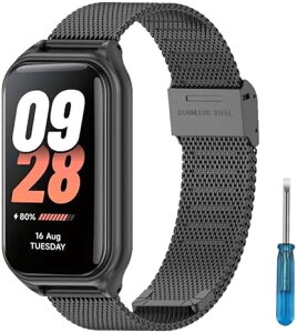 Xiaomi Smart Band 8 Active �o���h �����x���g ���� �X�e�����X �����o���h �����o���h �ւ��X�g���b�v �h�K �X�e�����X�o���h �����ȒP �r�W�l�X�� �o���h �j�����p (�u���b�N)