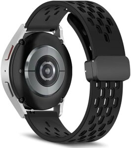 Galaxy Watch FE 40mm / Galaxy Watch 7/6/5/4 40mm 44mm / Galaxy Watch 6 Classic 43mm 47mm �����p�o���h 20mm �o���h �V���R�� �}�O�l�b�g�t�� �X�|�[�c �ւ��o���h �����x���g �\�t�g �u���b�N